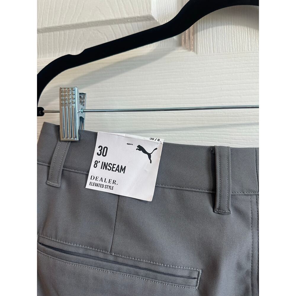 Puma NWT Dealer 8” Shorts Golf Gray Men’s Sz 30 Active Athletic - Picture 8 of 9